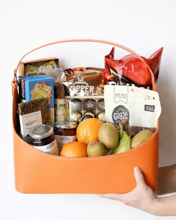 Goodie Hamper with curated gourmet treats presented in a signature PU carry bag, Christchurch